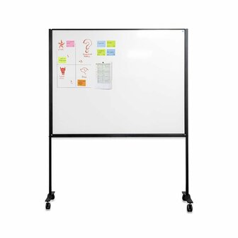 Verrijdbaar Whiteboard - Workboard - 120 x 150 cm - Zwart Frame 1