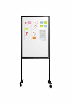 Verrijdbaar Whiteboard - Workboard - 120 x 75 cm - Workboard - Zwart Frame 1